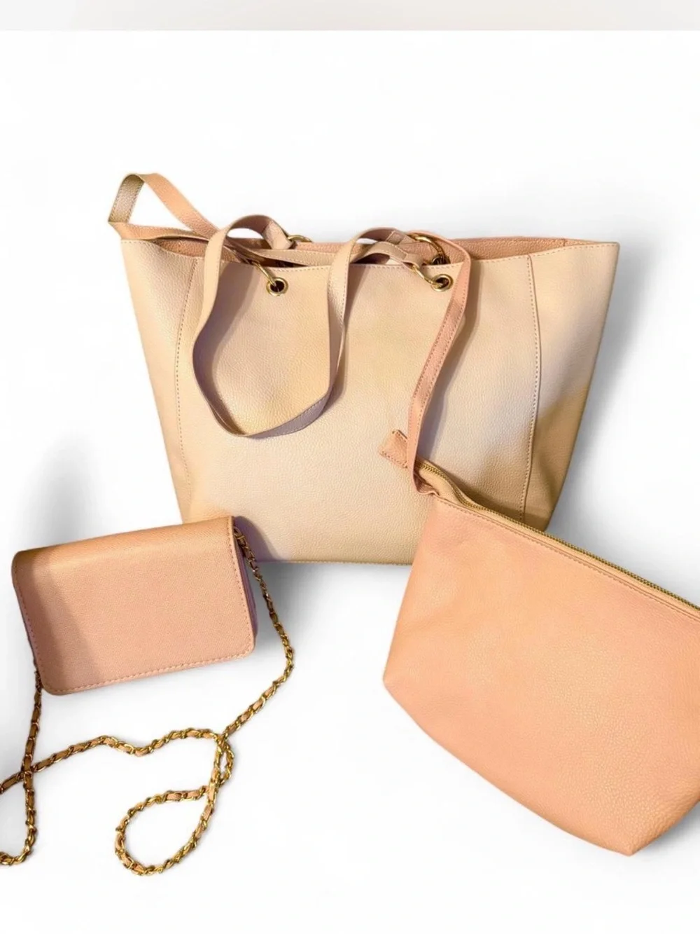 NWT Bebe Women's Gianna East West Tote 3 Piece Set